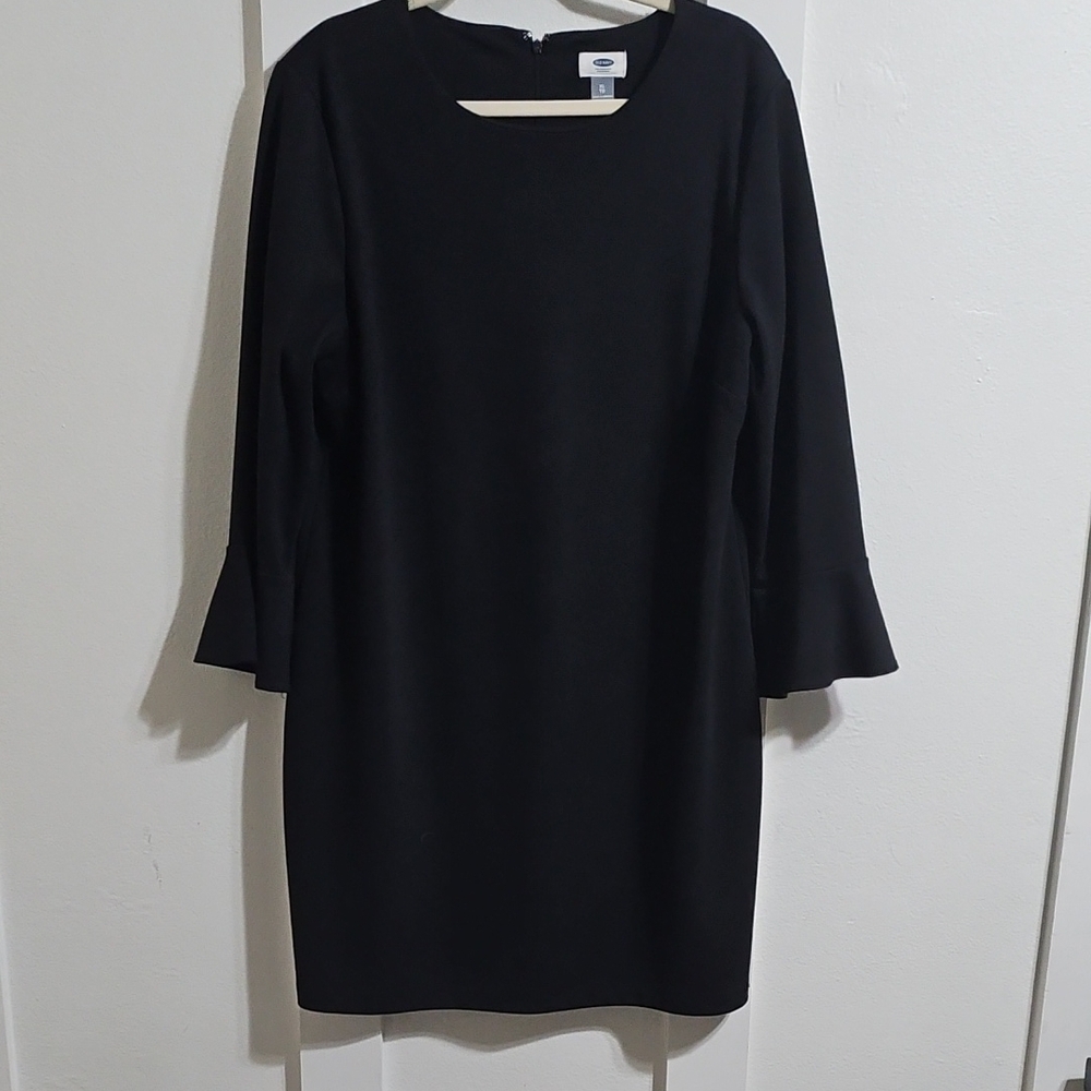 Old Navy Black Bell Sleeve Sheath Dress